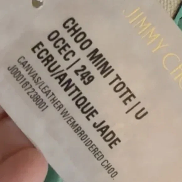 BNWT JIMMY CHOO MINI TOTE CROSSBODY ** Antique Jade - Picture 12 of 15